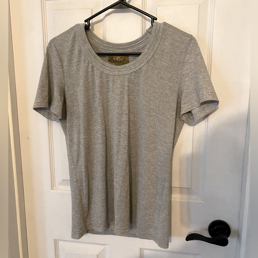 Gray shimmer tee